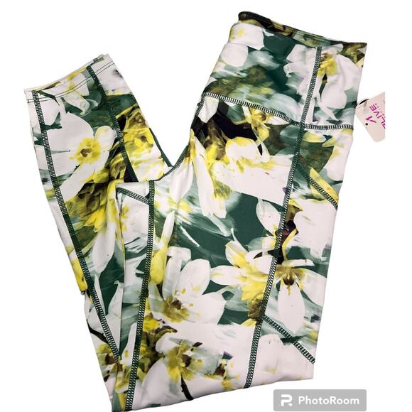 Alive Magnetics Waterlily Print Leggings - Size Small NWT - Picture 1 of 4